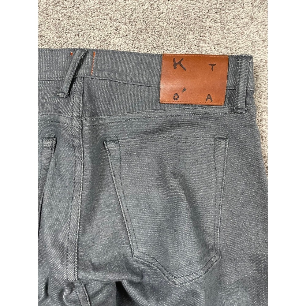 Kato Jeans Mens 33 Hiroshi The Pen Slim Gray Raw Selvedge Denim Designer Cotton - Picture 11 of 11